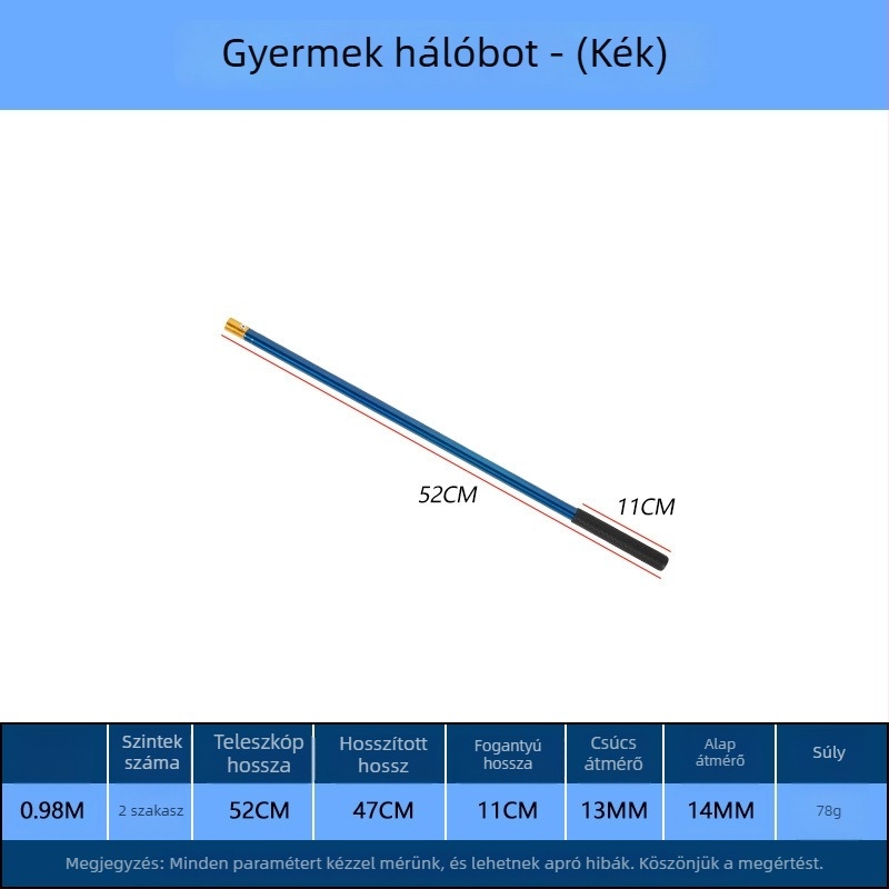 Teleszkópos gyerekeknek szánt műanyag hálóval ellátott horgászbot kis halak, garnélarák, békalárvák, pillangók és rovarok fogására