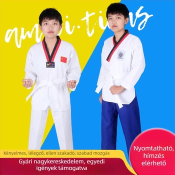 Pamut taekwondo egyenruha felnőtteknek és gyerekeknek, edzéshez pamut bélésű