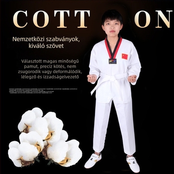 Pamut taekwondo egyenruha felnőtteknek és gyerekeknek, edzéshez pamut bélésű