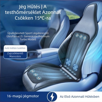 Nyári autóülés-szellőző párna masszázs funkcióval, PU felület, szintetikus rost töltet
