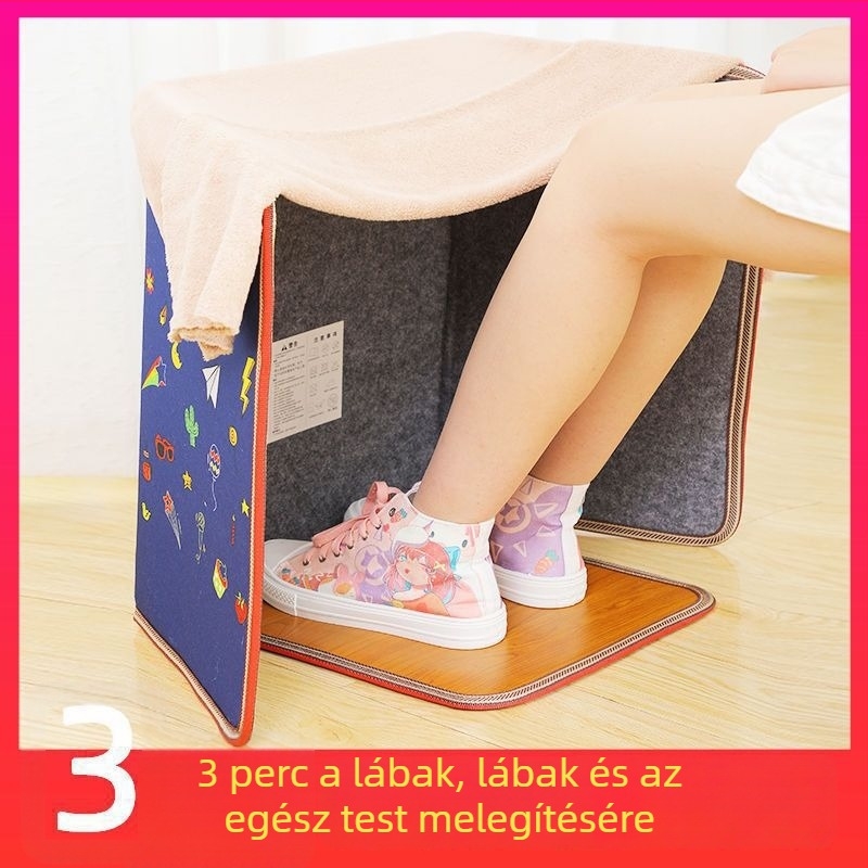 Lábszármelegítő az íróasztal alatt, USB és hálózati fűtés, 200W, távirányító