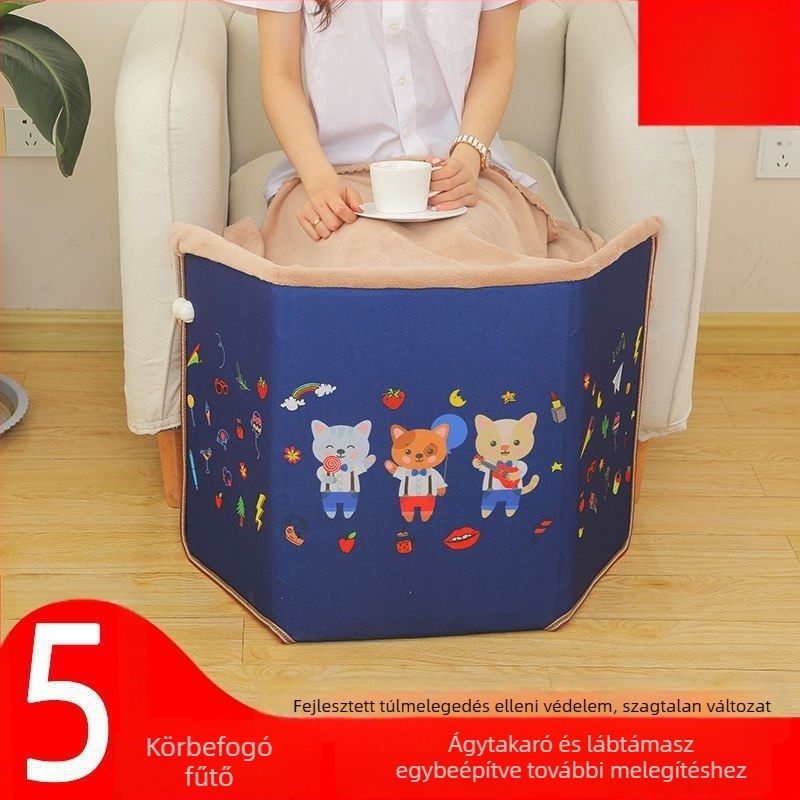 Lábszármelegítő az íróasztal alatt, USB és hálózati fűtés, 200W, távirányító