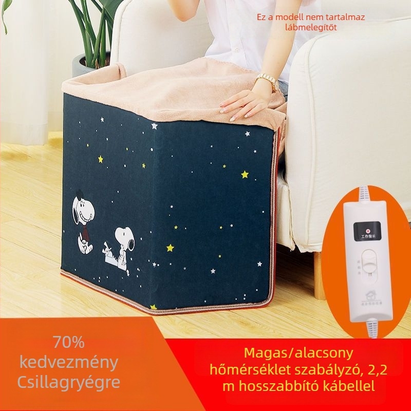 Lábszármelegítő az íróasztal alatt, USB és hálózati fűtés, 200W, távirányító
