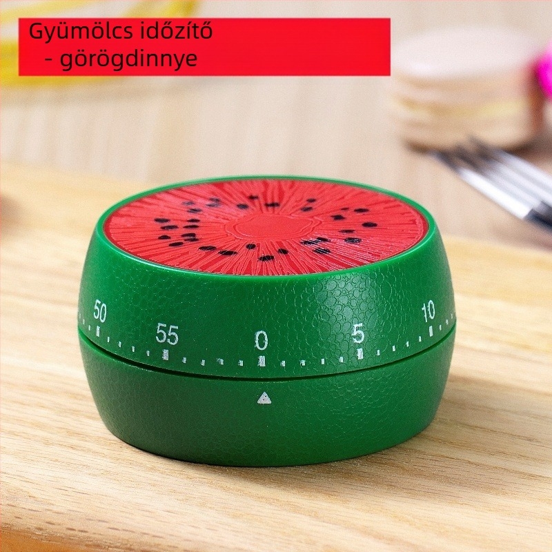 Mechanikus konyhai időzítő kettős kijelzővel, kerek műanyag ház