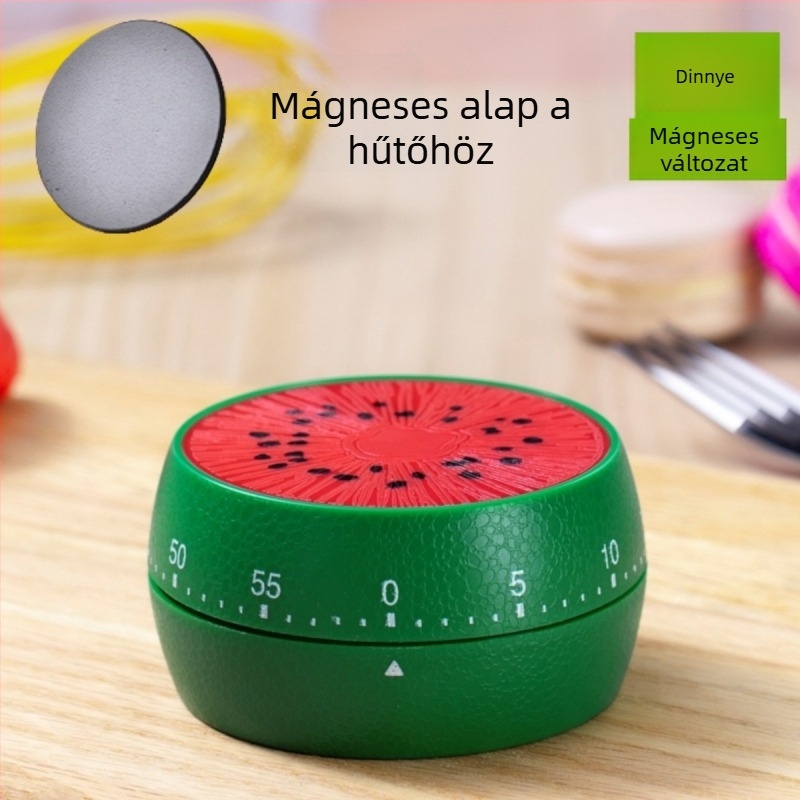 Mechanikus konyhai időzítő kettős kijelzővel, kerek műanyag ház