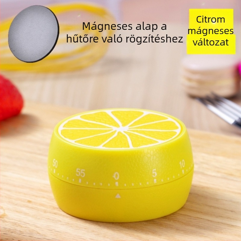 Mechanikus konyhai időzítő kettős kijelzővel, kerek műanyag ház