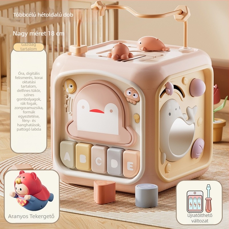 Baba kézi dob játék — hétoldalú polyéder, hangfelismerés, korai zenei oktatás