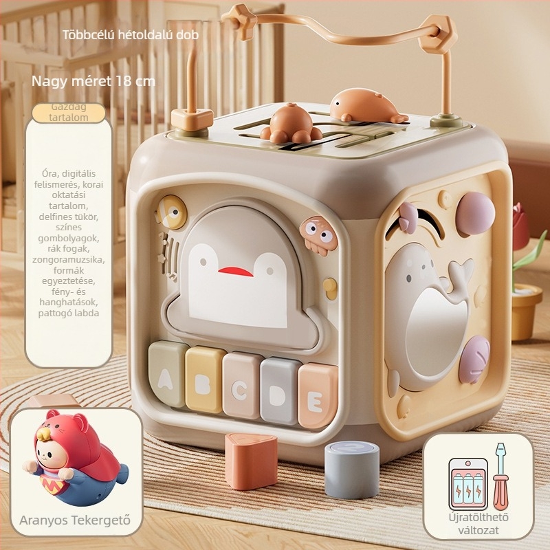 Baba kézi dob játék — hétoldalú polyéder, hangfelismerés, korai zenei oktatás