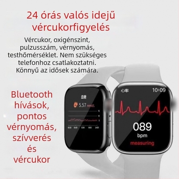 Okosóra: szívritmus-, vérnyomás- és vér oxigén-szint mérés, Bluetooth hívások, alvásfigyelés, iOS kompatibilis