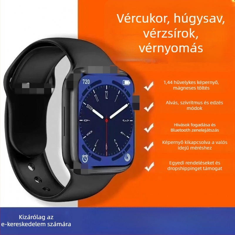 Okosóra: szívritmus-, vérnyomás- és vér oxigén-szint mérés, Bluetooth hívások, alvásfigyelés, iOS kompatibilis