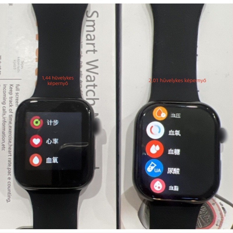 Okosóra: szívritmus-, vérnyomás- és vér oxigén-szint mérés, Bluetooth hívások, alvásfigyelés, iOS kompatibilis