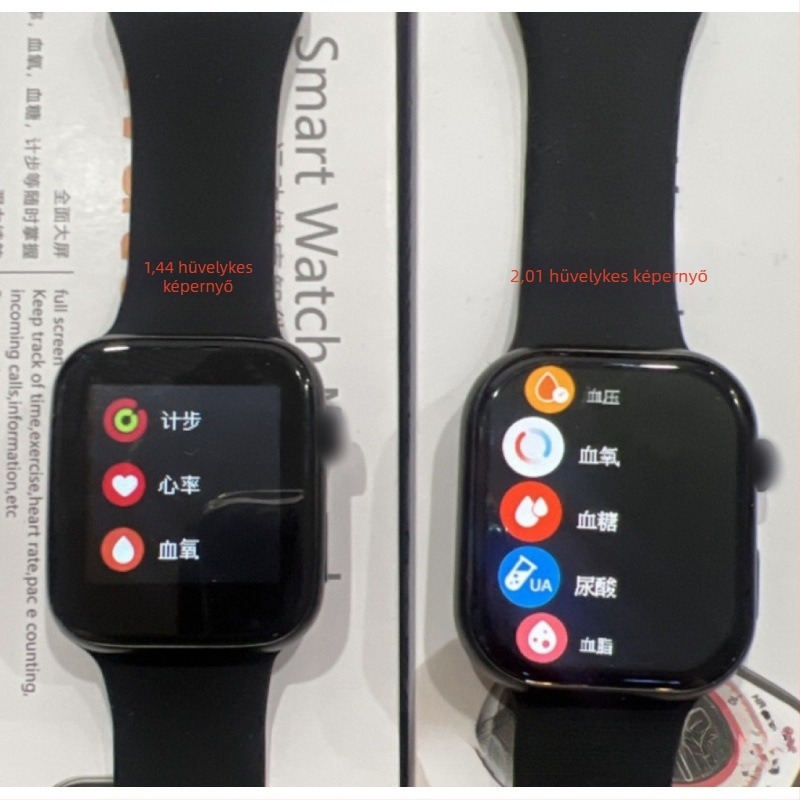 Okosóra: szívritmus-, vérnyomás- és vér oxigén-szint mérés, Bluetooth hívások, alvásfigyelés, iOS kompatibilis