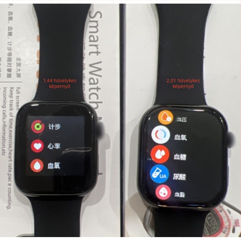 Okosóra: szívritmus-, vérnyomás- és vér oxigén-szint mérés, Bluetooth hívások, alvásfigyelés, iOS kompatibilis