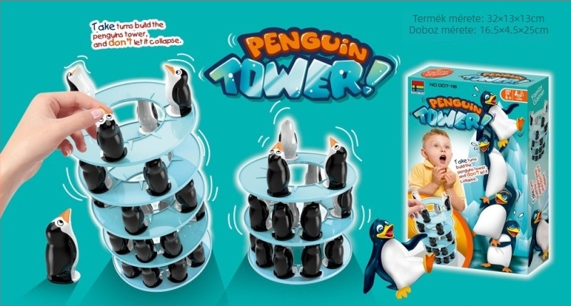 Egyensúlyozó játék toronyszerű építőblokkokkal – szülő-gyermek interakcióval • Anyag: Műanyag • Party használatra • Korcsoport: 4–6, 7–14, 15–35