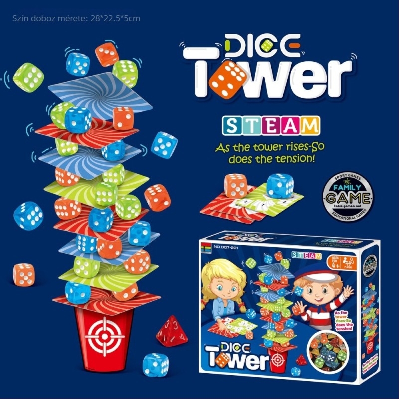 Egyensúlyozó játék toronyszerű építőblokkokkal – szülő-gyermek interakcióval • Anyag: Műanyag • Party használatra • Korcsoport: 4–6, 7–14, 15–35