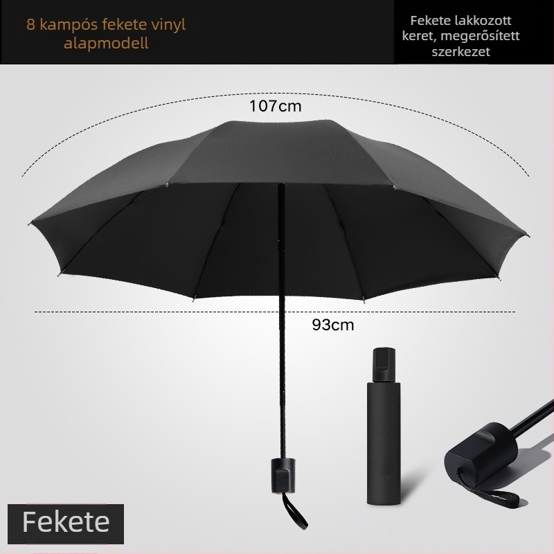 Férfiak számára összecsukható esernyő, megerõsített keret, automatikus nyitás-zárás, 10 bordás rostos váz, UPF50+ UV védelem, 190T bevonat textil