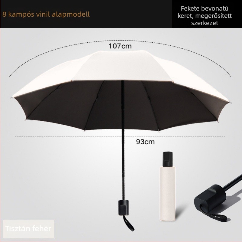 Férfiak számára összecsukható esernyő, megerõsített keret, automatikus nyitás-zárás, 10 bordás rostos váz, UPF50+ UV védelem, 190T bevonat textil