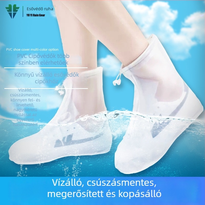 PVC cipővédők kültéri használatra, újrahasználhatóak, vízállóak, csúszásmentesek, kopásállóak, vastagított kivitel
