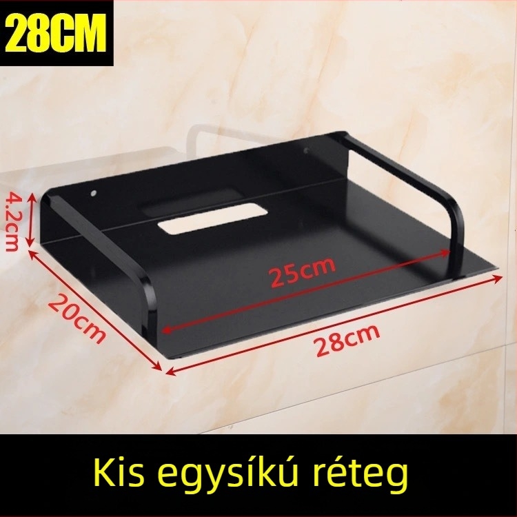 Fali polc routerhez és set-top boxhoz – Space alumínium anyagból, fúrás nélküli szerelés, 1 réteg