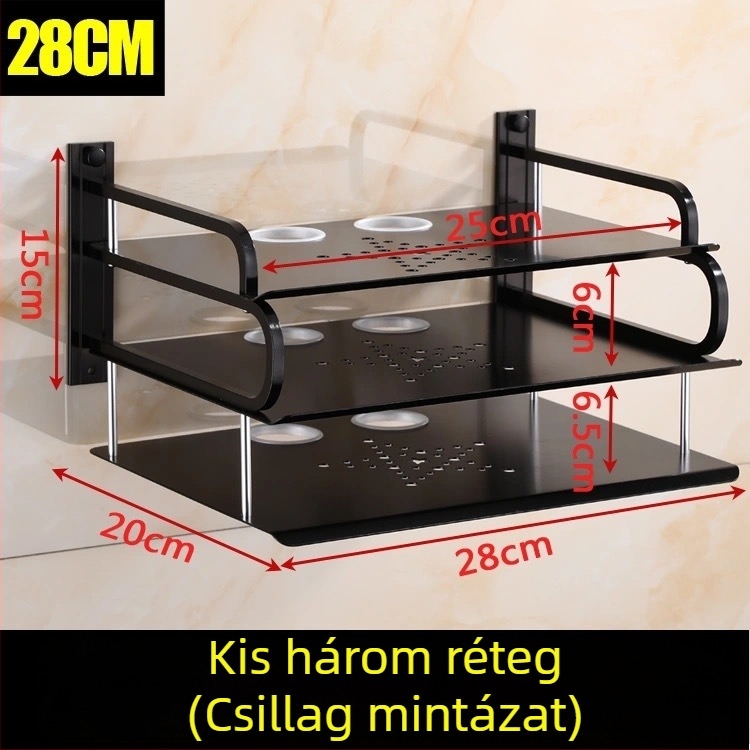 Fali polc routerhez és set-top boxhoz – Space alumínium anyagból, fúrás nélküli szerelés, 1 réteg
