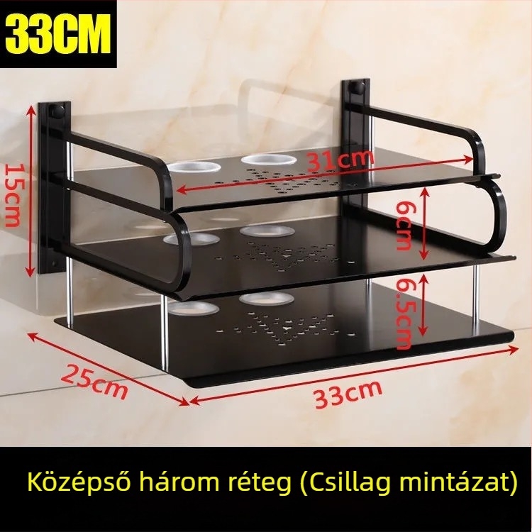 Fali polc routerhez és set-top boxhoz – Space alumínium anyagból, fúrás nélküli szerelés, 1 réteg