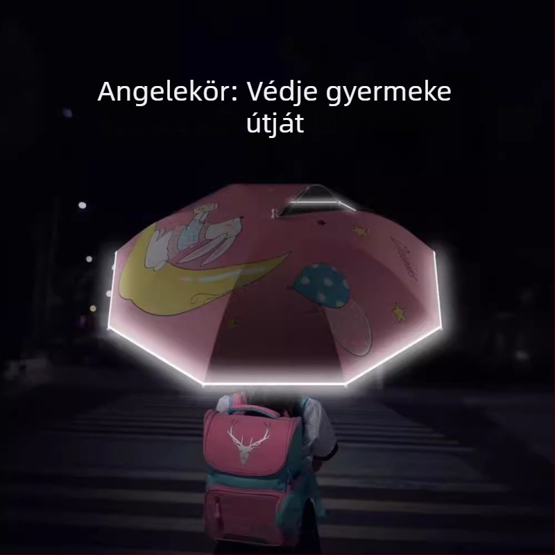 Gyerekeknek szóló esernyő 8 bordás váz, alumínium cső, fa nyél, kézi nyitás