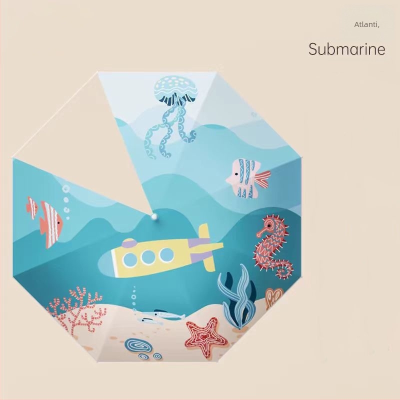 Gyerekeknek szóló esernyő 8 bordás váz, alumínium cső, fa nyél, kézi nyitás