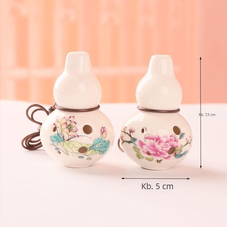 Okarina, zytd-015 modell, egységcsomag, tartalmaz prémium nyakpántot és zenei kotta, márka Early Summer Ceramics