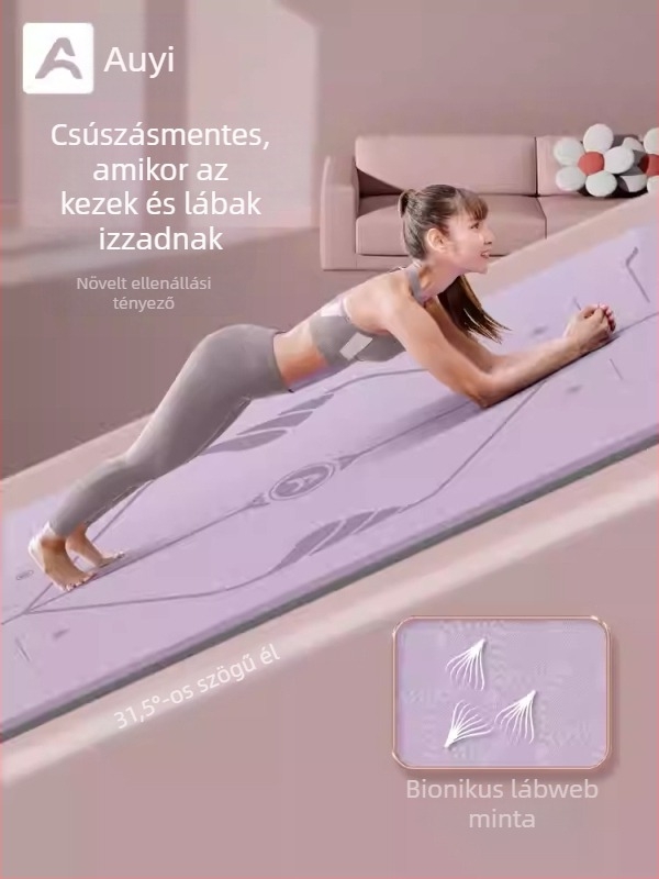 Jógaszőnyeg (Csúszásmentes felület; TPE; 6 mm vastagság; Tömeg: 0,75 kg; ütéscsillapító tulajdonságok)