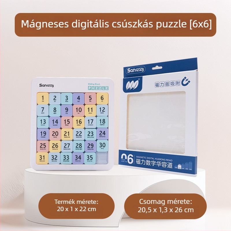Mágneses Huarongdao csúszópuzzle – Három Királyság téma, oktató logikai gondolkodás játék, 15–35 éveseknek