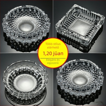 Üvegből készült hamutál Extra Large – Lan xiang, Yiwu eredetű, egyszerű stílus, 200 darabos doboz