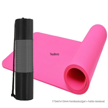 13 mm-es NBR jógamatrac – vastag edzés alátámasztó matrac otthoni használatra, kezdőknek, babáknak és gyerekeknek, méretek 173 x 61 cm
