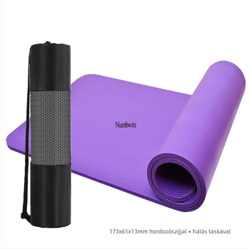 13 mm-es NBR jógamatrac – vastag edzés alátámasztó matrac otthoni használatra, kezdőknek, babáknak és gyerekeknek, méretek 173 x 61 cm