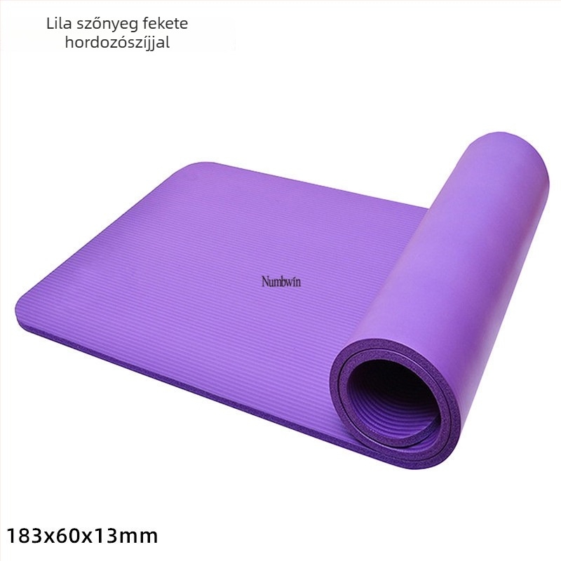13 mm-es NBR jógamatrac – vastag edzés alátámasztó matrac otthoni használatra, kezdőknek, babáknak és gyerekeknek, méretek 173 x 61 cm