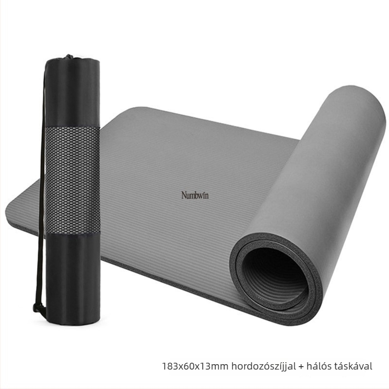 13 mm-es NBR jógamatrac – vastag edzés alátámasztó matrac otthoni használatra, kezdőknek, babáknak és gyerekeknek, méretek 173 x 61 cm