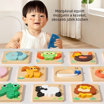 Fa 3D puzzle gyerekeknek, kód YLG-98, vákuumformázott csomagolás, 4–6 éveseknek.