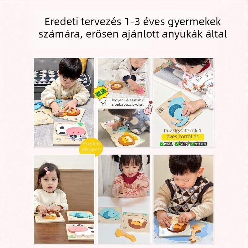 Fa 3D puzzle gyerekeknek, kód YLG-98, vákuumformázott csomagolás, 4–6 éveseknek.