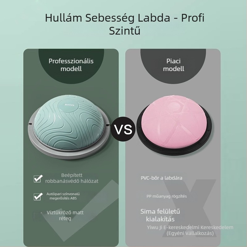 ABS anyagú jóga labda, félgömb alakú egyensúlyi labda a core edzéshez és pilateshez