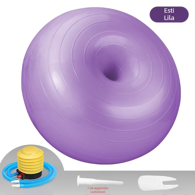 Jóga labda PVC, donut alakú, vastag falú, 900 g, edzéshez és szülés utáni stabilitáshoz