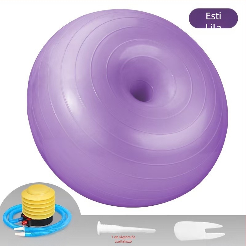 Jóga labda PVC, donut alakú, vastag falú, 900 g, edzéshez és szülés utáni stabilitáshoz