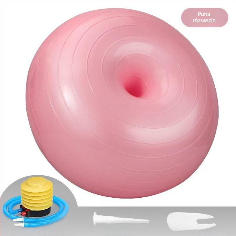 Jóga labda PVC, donut alakú, vastag falú, 900 g, edzéshez és szülés utáni stabilitáshoz