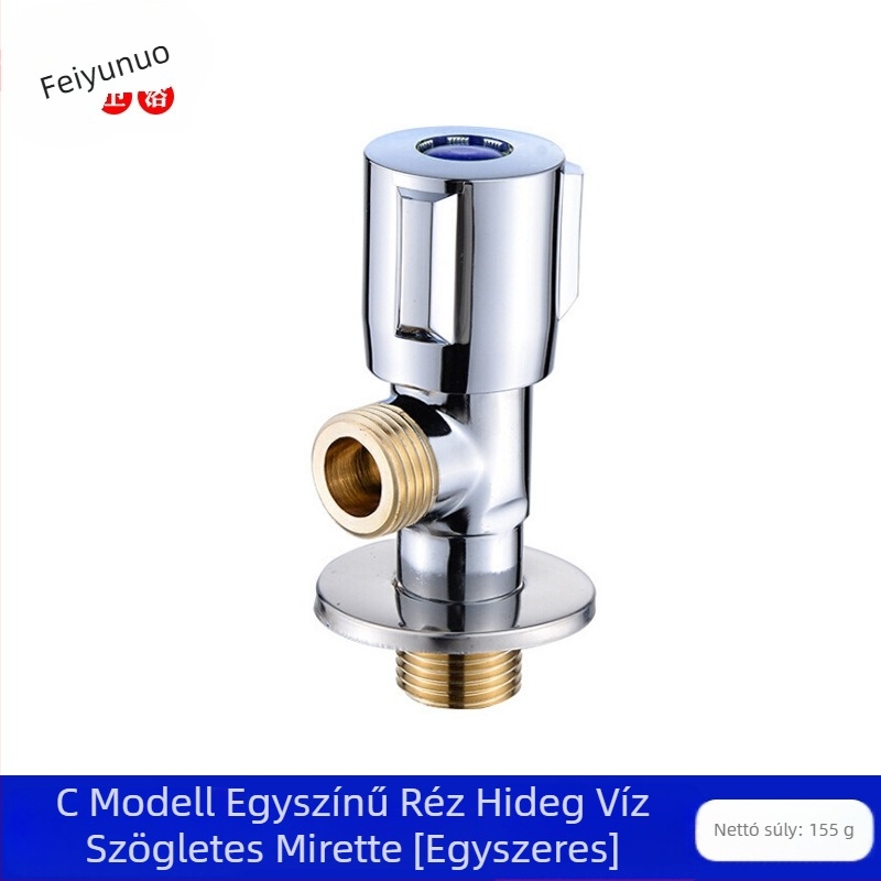 Háromutas beépíthető vízválasztó a forró és a hideg vízhez, 20 mm belső átmérő, réz és rozsdamentes acél, 1 bemenet / 2 kimenet
