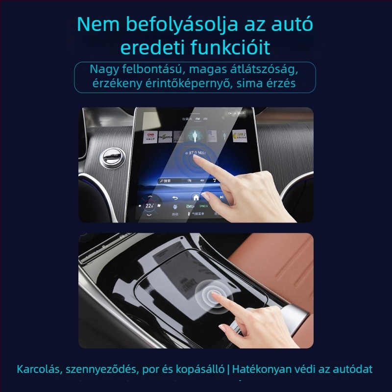 Cadillac CT6 Belső kijelző védő edzett üveg – központi kijelző/navigáció és klímaventiláció védelme