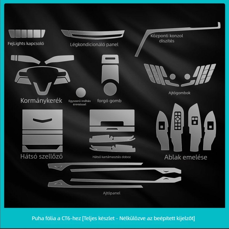 Cadillac CT6 Belső kijelző védő edzett üveg – központi kijelző/navigáció és klímaventiláció védelme
