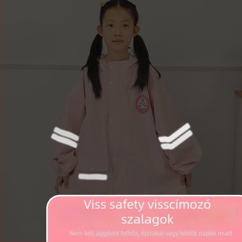 Gyermekeknek készült kollégiumi stílusú esőkabát poncsó, iskolatáskával, nagy karimával, Chun yafang anyag, TPU ragasztó réteg, újrahasználható, 400 g