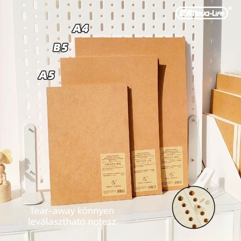 Nijia loose-leaf cserélhető mag A5/B5/A4 formátumokhoz, 60 lap, belső oldalak papírból