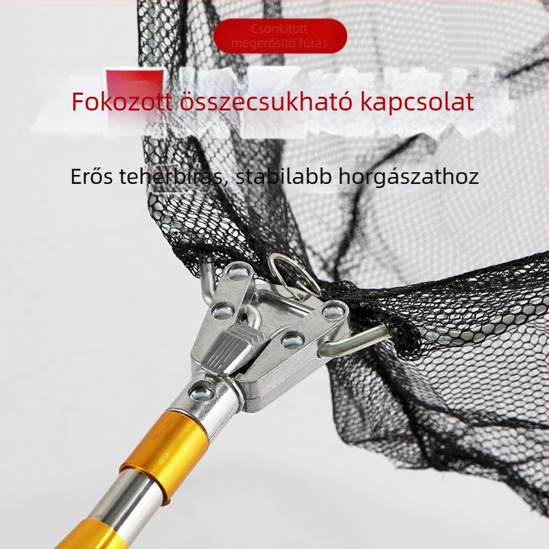 Összecsukható halászháló készlet háromszög alakú integrált vázával és megvastagított rozsdamentes acél hálóval, nem zsugorodó