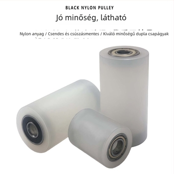 Kéttengelyes nylons kerék vezető csiptetővel – kopásálló egyetlen kerék, méretek 40x100, furat 10 mm