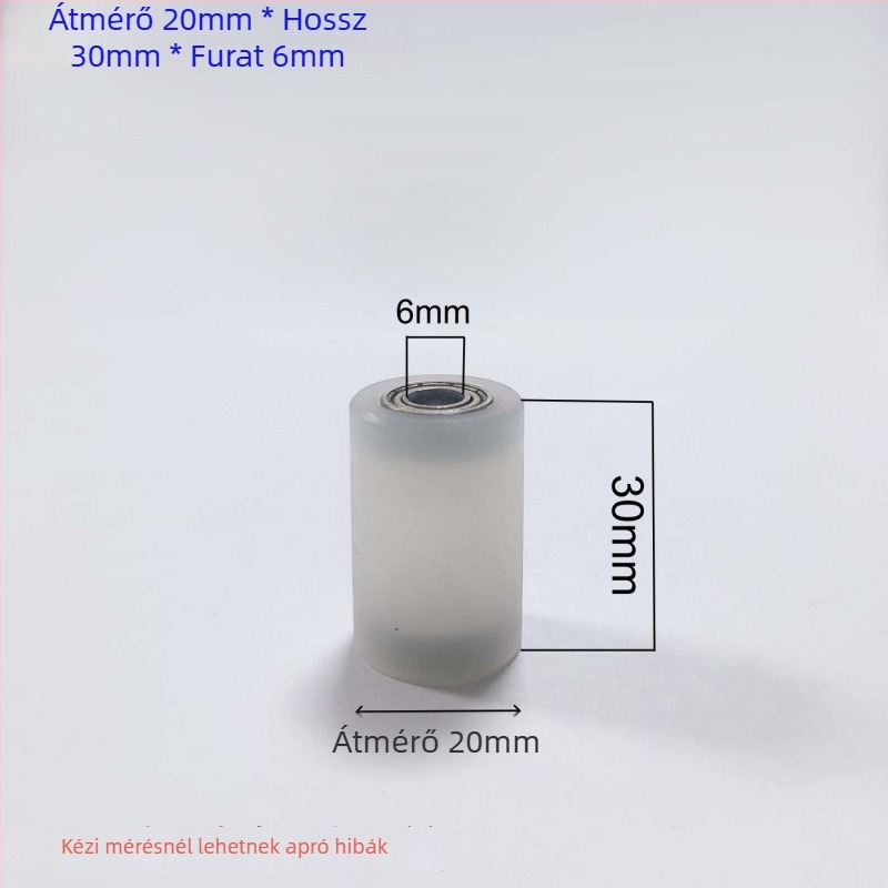 Kéttengelyes nylons kerék vezető csiptetővel – kopásálló egyetlen kerék, méretek 40x100, furat 10 mm