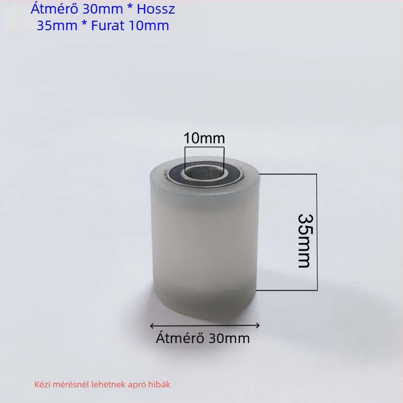 Kéttengelyes nylons kerék vezető csiptetővel – kopásálló egyetlen kerék, méretek 40x100, furat 10 mm